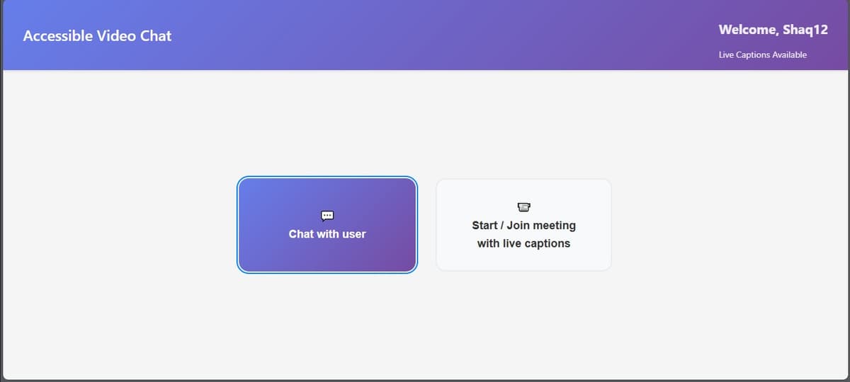 Accessible Chat and Video Communication App